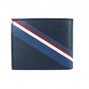 [新登場]Tommy Hilfiger Men's Leather Double Billfold Passcase Wallet & Valet